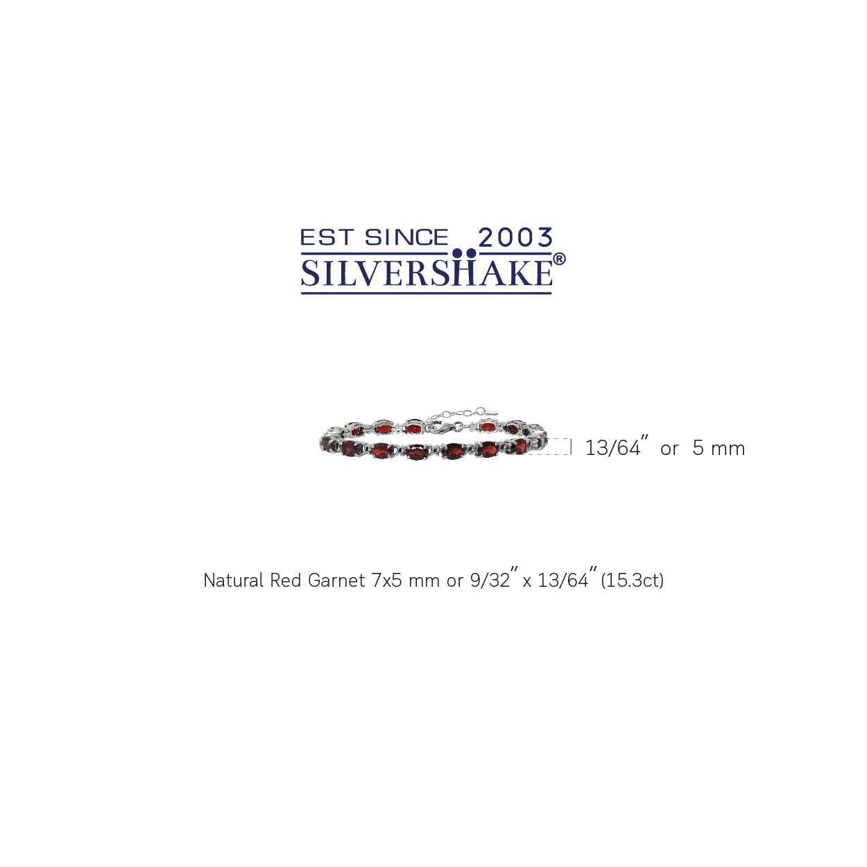 15.3ct. Natural Garnet 925 Sterling Silver Victorian Style 7.5 to 9 Inch Adjustable Bracelet