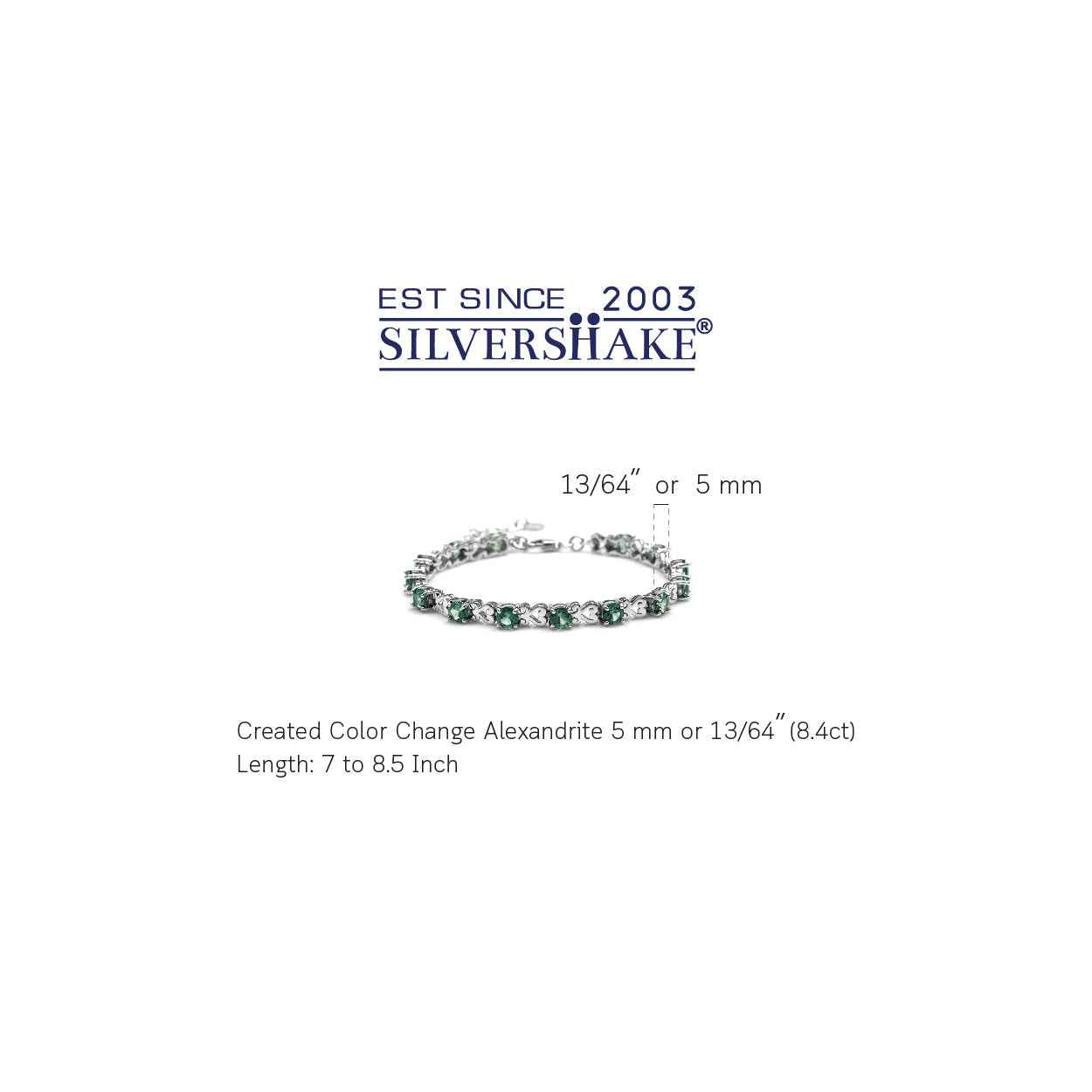 Simulated Color Change Alexandrite 925 Sterling Silver Heart Victorian Style 7 to 8.5 Inch Adjustable Bracelet