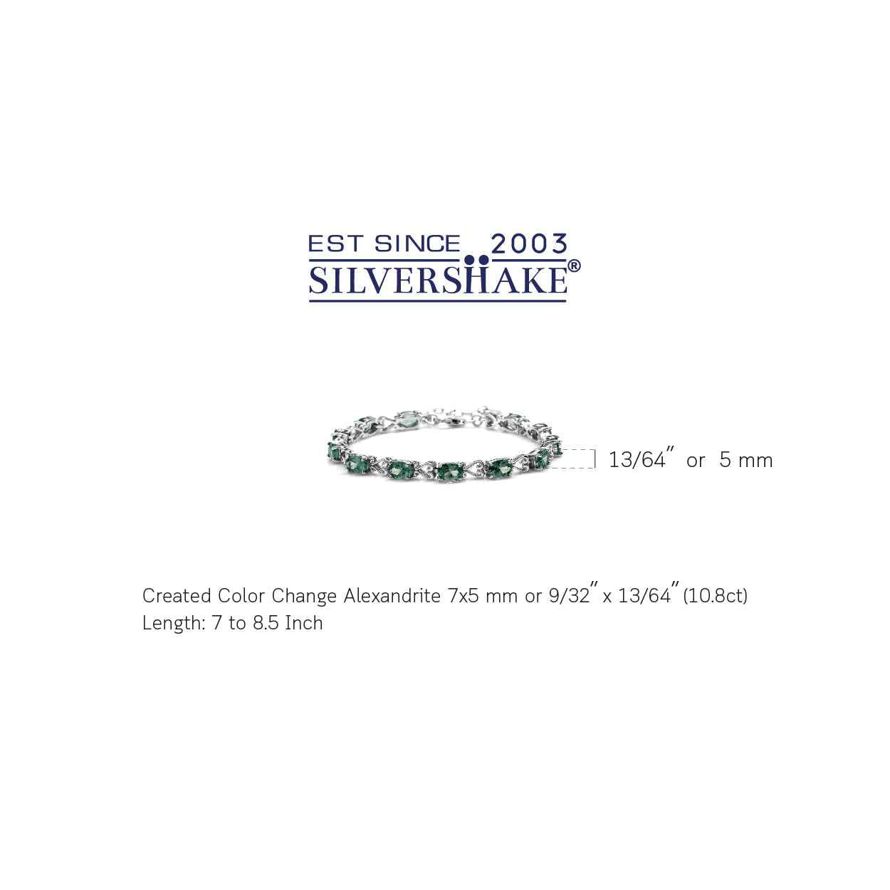 Simulated Color Change Alexandrite 925 Sterling Silver Victorian Heart Style 7 to 8.5 Inch Adjustable Bracelet