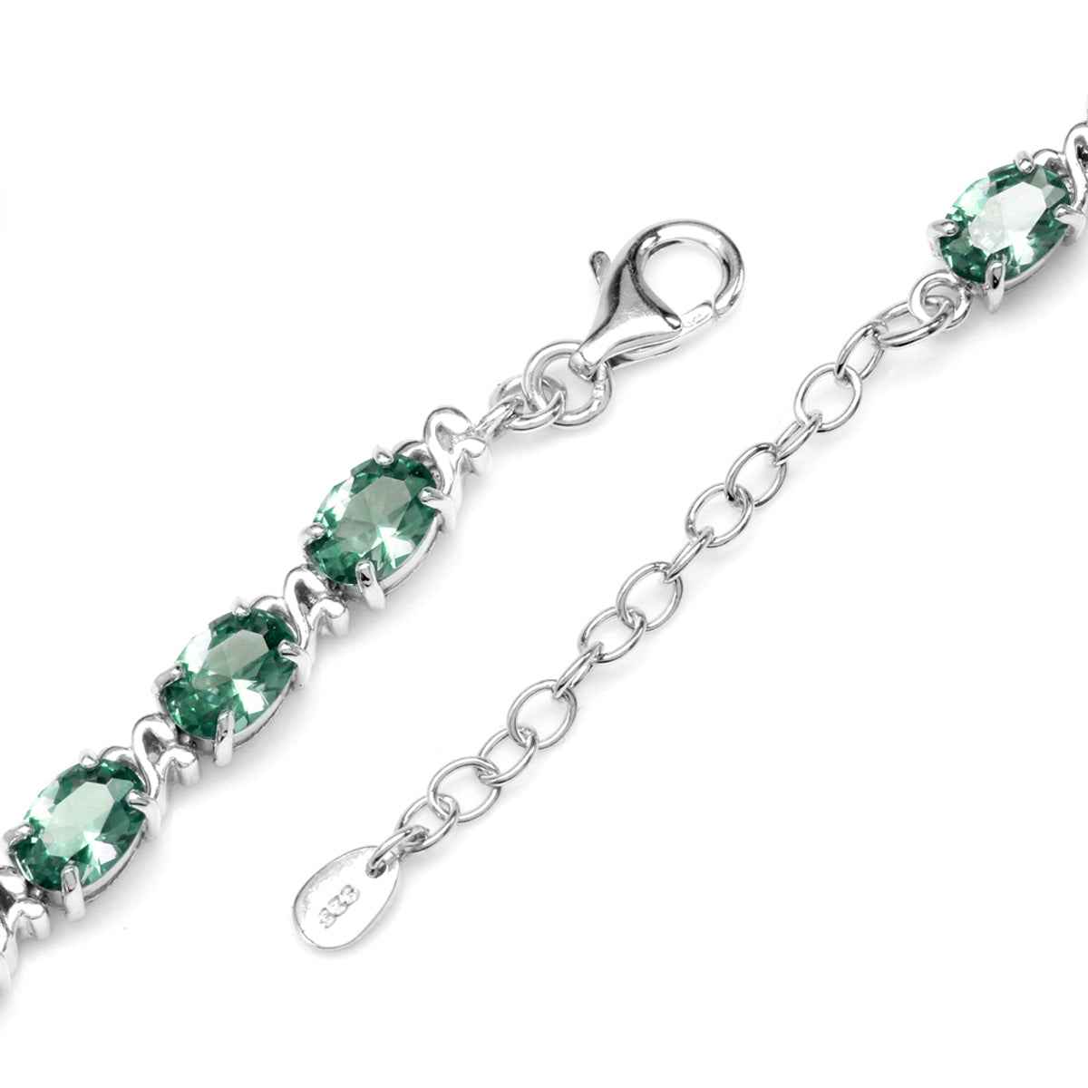 Created Color Change Alexandrite 925 Sterling Silver Victorian Style 7.5 to 9 Inch Adjustable Bracelet