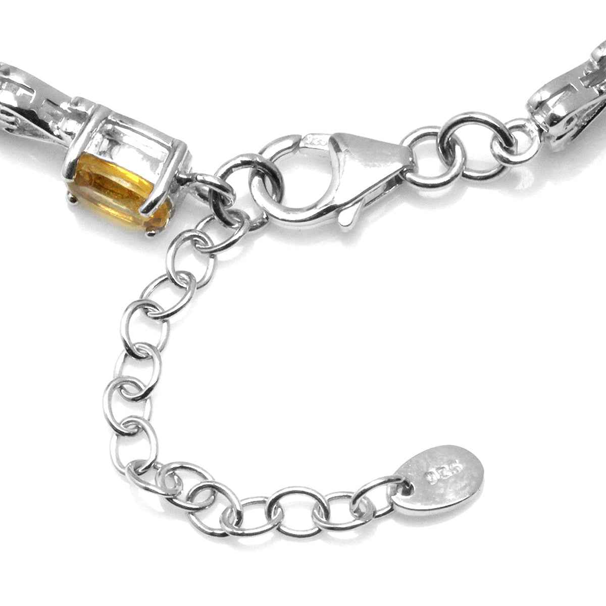 8.16ct. Natural Citrine 925 Sterling Silver Victorian Heart Style 7-8.5" Adjustable Bracelet