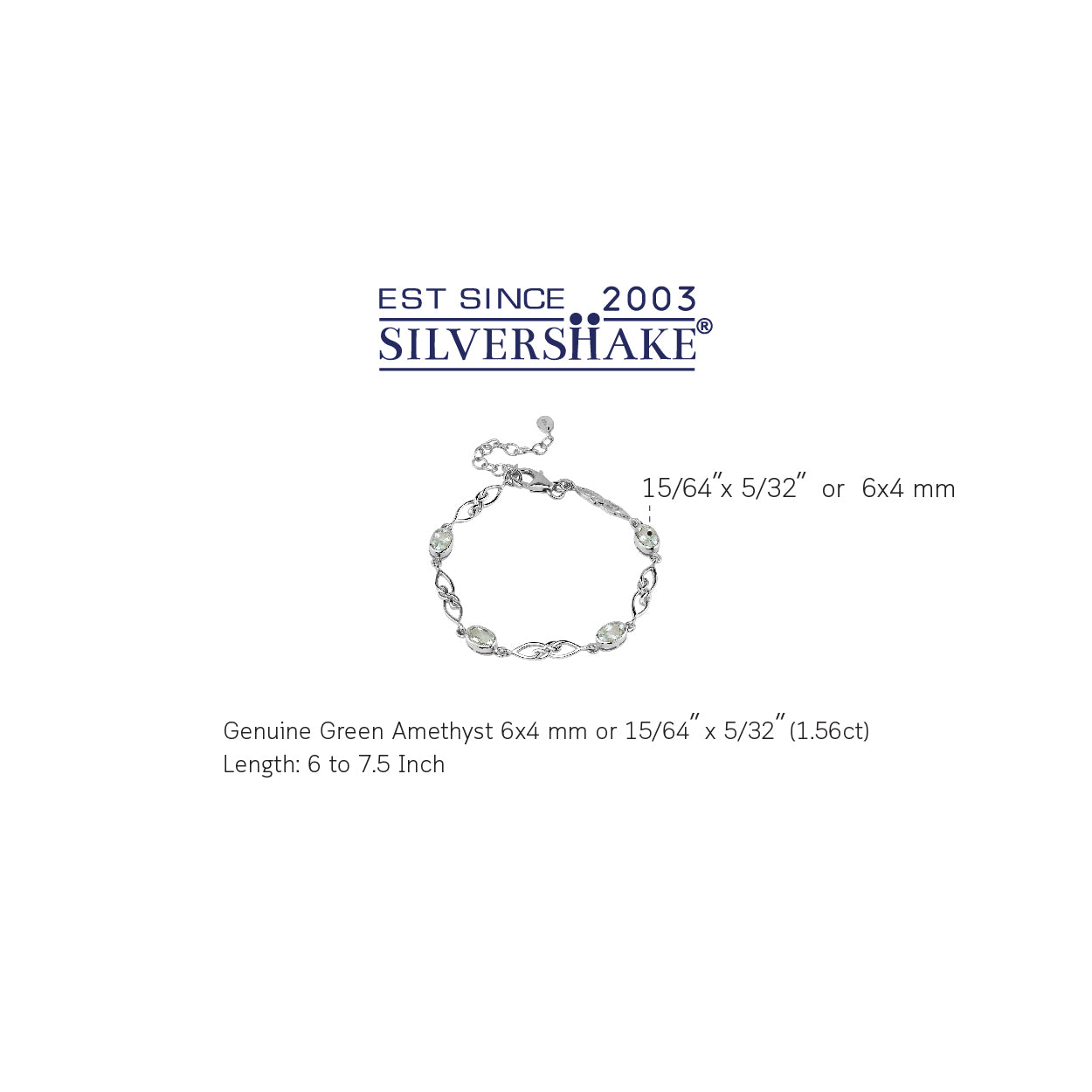 1.56 CTW Genuine Green Amethyst White Gold Plated 925 Sterling Silver Scroll / Filigree Celtic Knot Weave 6 to 7.5 Inch Adjustable Gemstone Bracelet - Silvershake-store