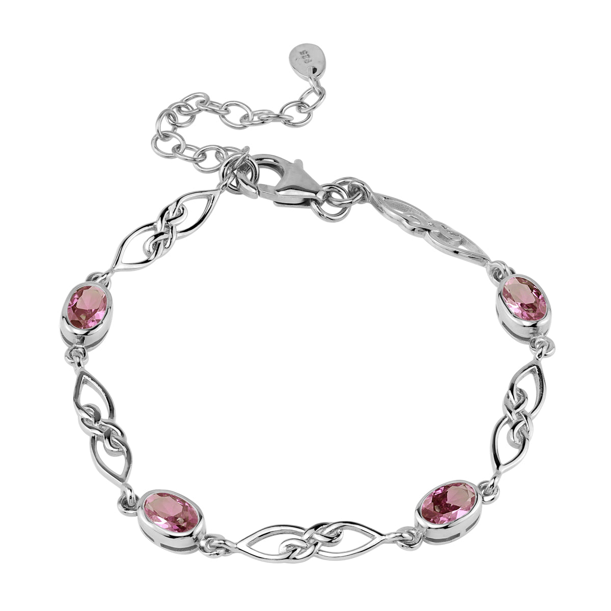 Created Color Change Alexandrite White Gold Plated 925 Sterling Silver Scroll / Filigree Celtic Knot Weave 6 to 7.5 Inch Adjustable Bracelet June Gemstone Birthstone - Silvershake-store