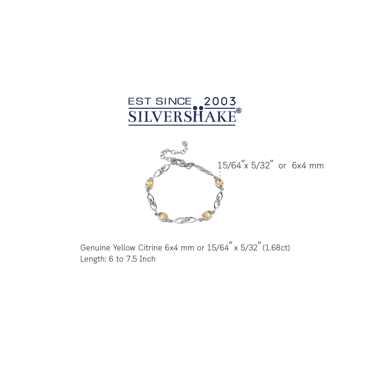 1.68 CTW Genuine Yellow Citrine White Gold Plated 925 Sterling Silver Scroll / Filigree Celtic Knot Weave 6 to 7.5 Inch Adjustable Bracelet November Gemstone Birthstone - Silvershake-store