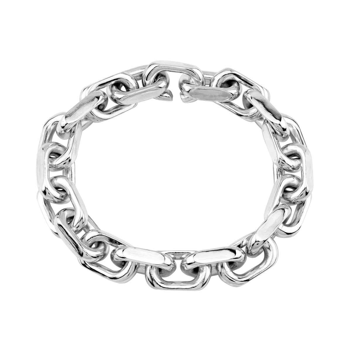 10MM 925 Sterling Silver Fashion Heavy Chunky Anchor Cable Chain Link Bracelet 8 Inch