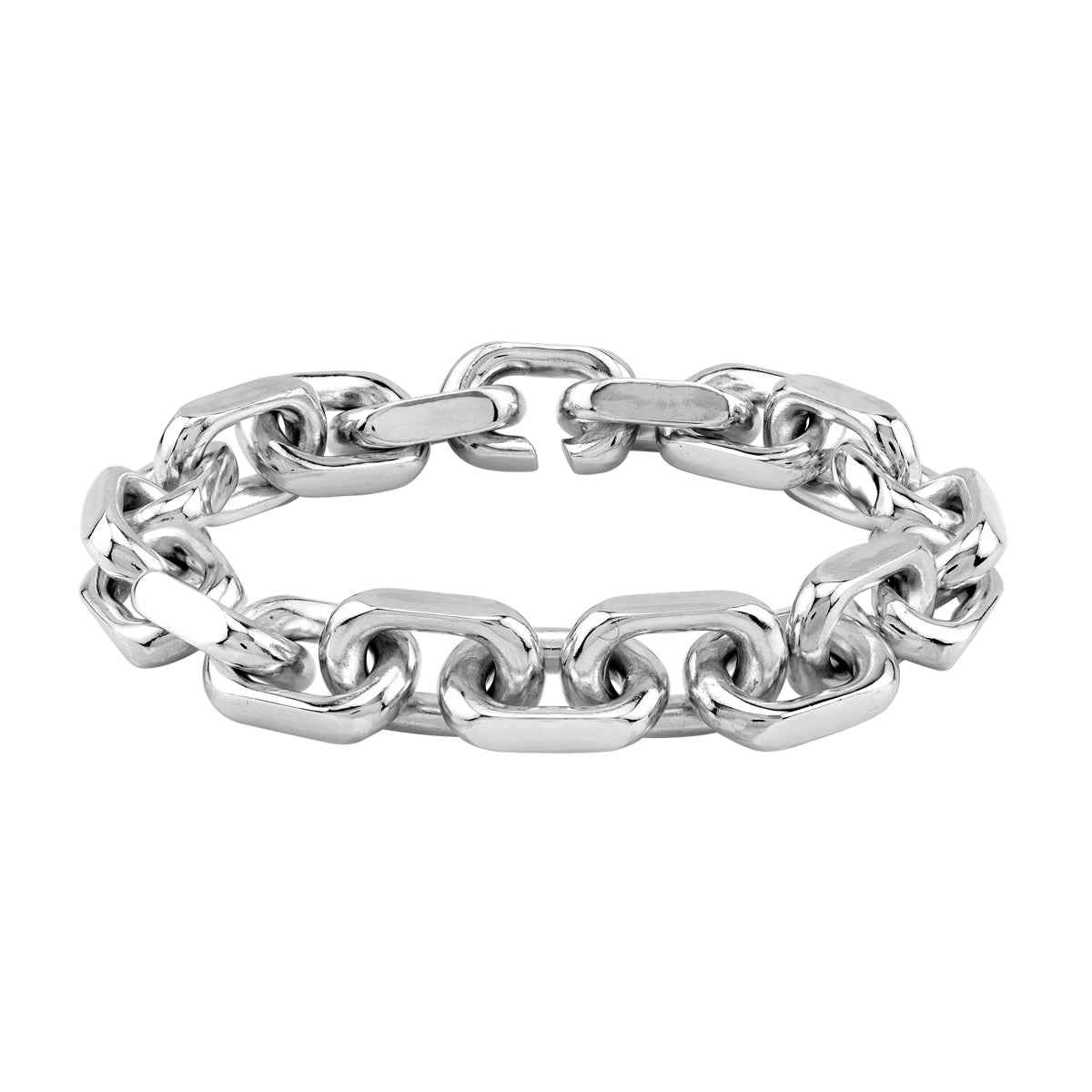 10MM 925 Sterling Silver Fashion Heavy Chunky Anchor Cable Chain Link Bracelet 8 Inch