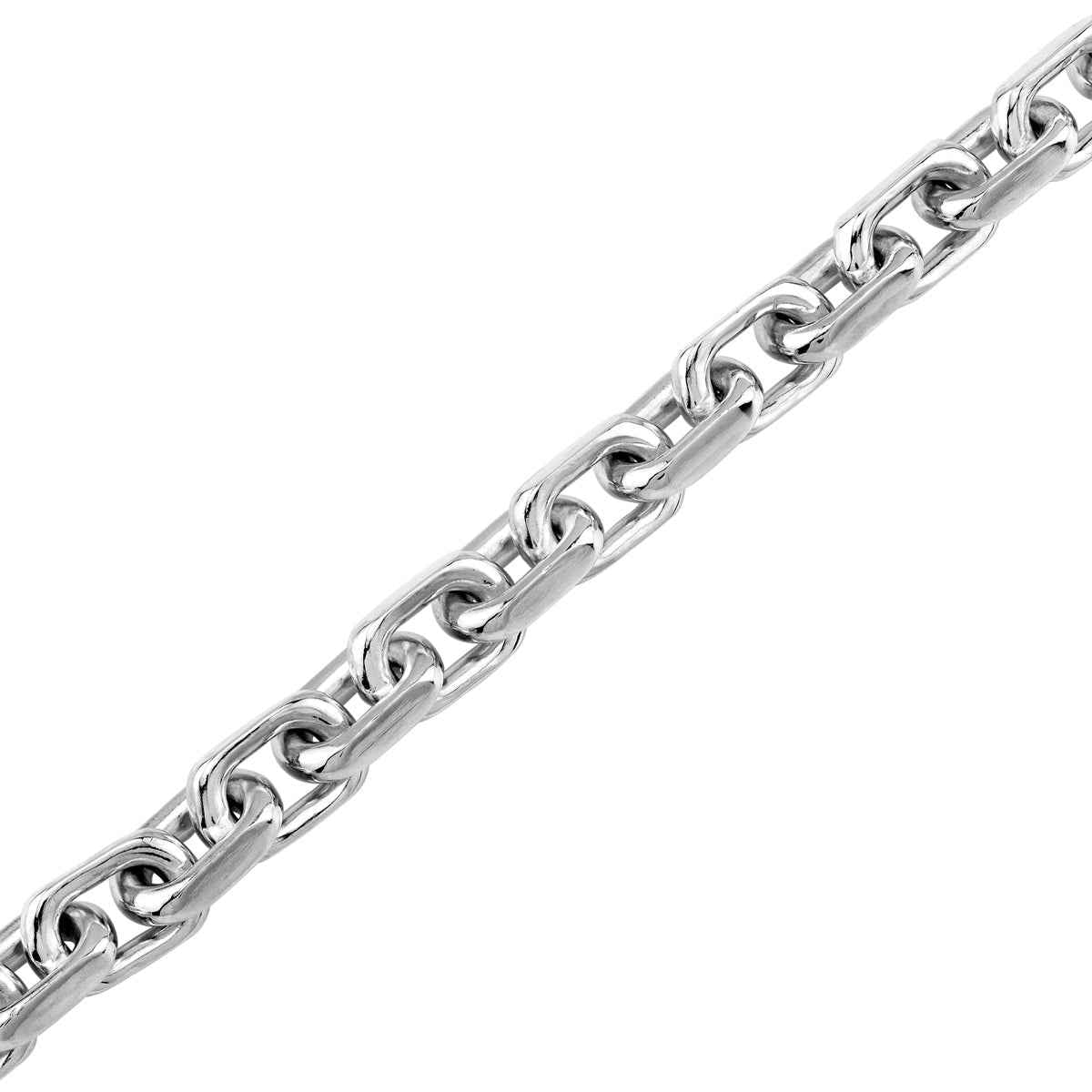 10MM 925 Sterling Silver Fashion Heavy Chunky Anchor Cable Chain Link Bracelet 8 Inch