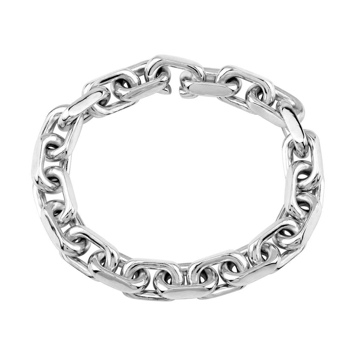 10MM 925 Sterling Silver Fashion Heavy Chunky Anchor Cable Chain Link Bracelet 9 Inch