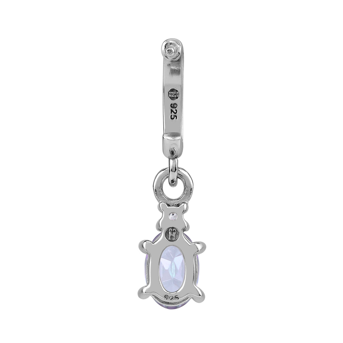 Petite 1.64 CTW 7X5mm Genuine Oval Shape Mystic Fire Rainbow Topaz White Gold Plated 925 Sterling Silver Dangle in C Hoop Stud Post Gemstone Earrings Jewelry for Women - Silvershake-store