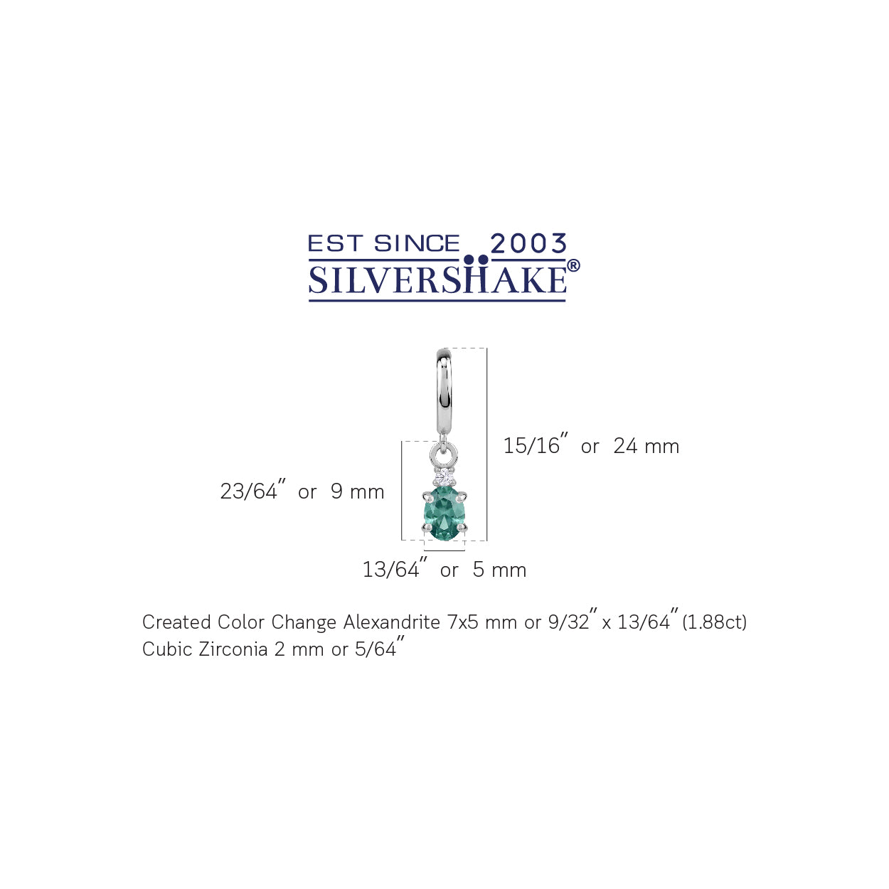 Petite 7X5mm Created Oval Shape Color Change Alexandrite White Gold Plated 925 Sterling Silver Dangle in C Hoop Stud Post Earrings June Birthstone Gemstone Jewelry for Women - Silvershake-store