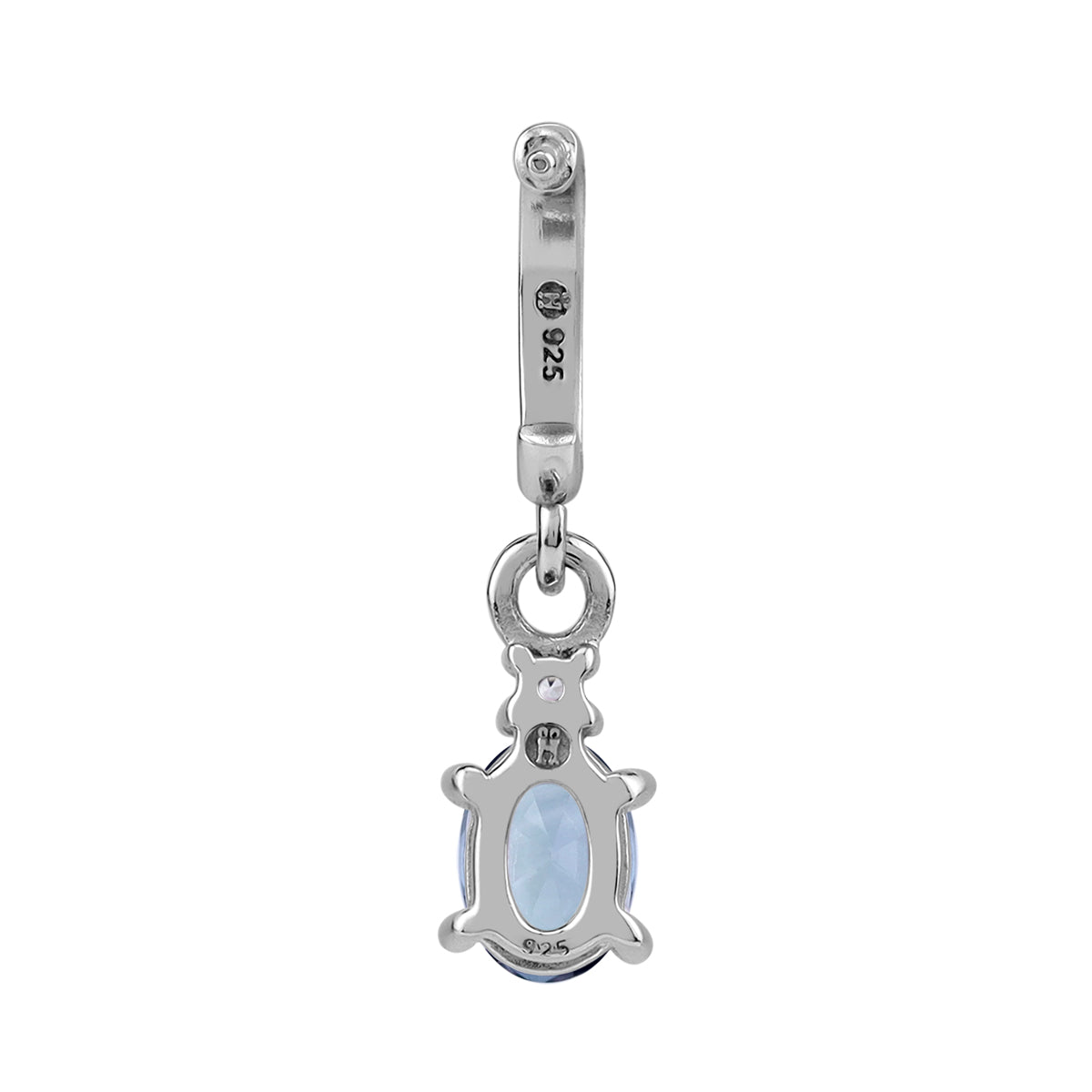 Petite 7X5mm Created Oval Shape Color Change Alexandrite White Gold Plated 925 Sterling Silver Dangle in C Hoop Stud Post Earrings June Birthstone Gemstone Jewelry for Women - Silvershake-store
