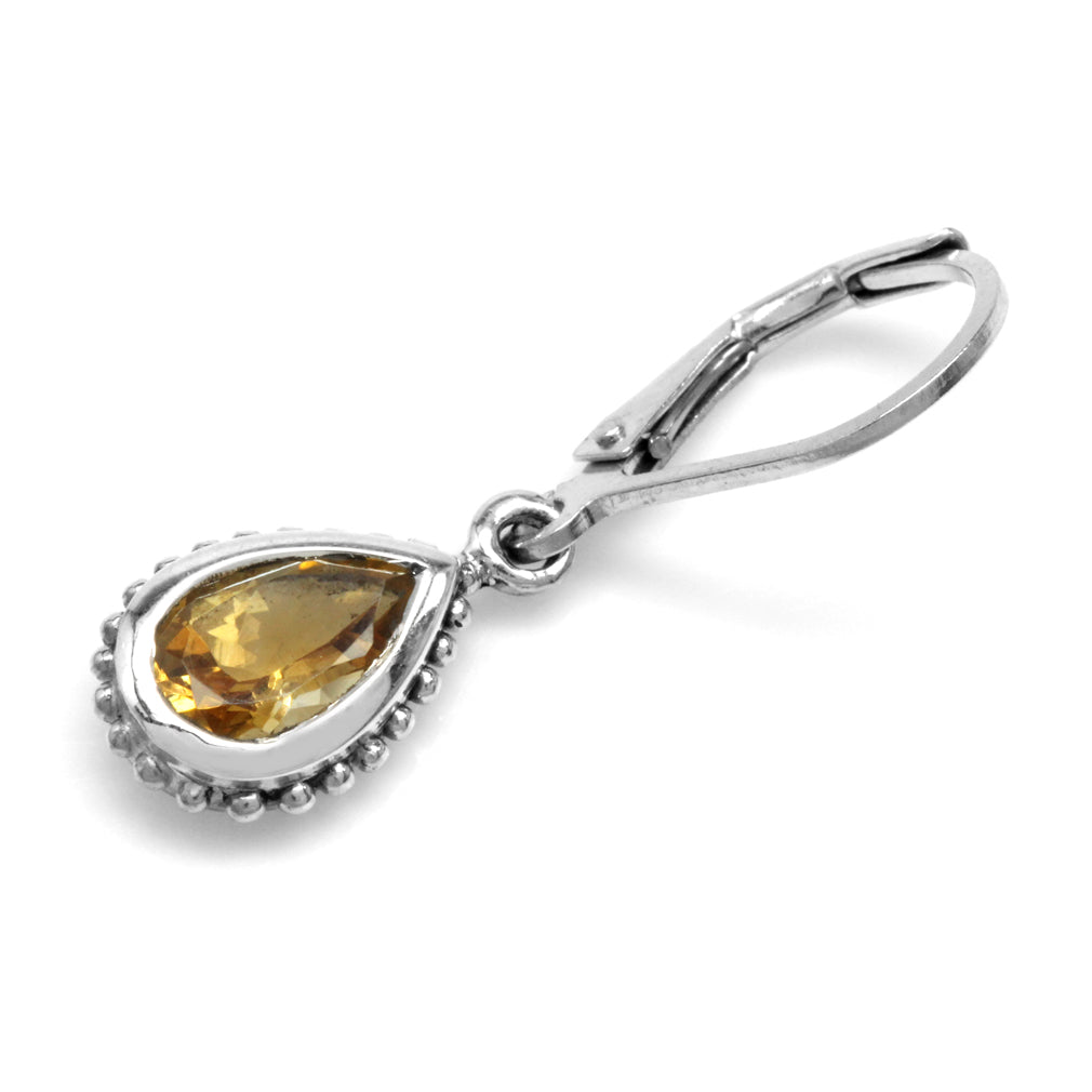 1.48ct. Natural Citrine 925 Sterling Silver Teardrop Dangle Leverback Earrings - Silvershake-store