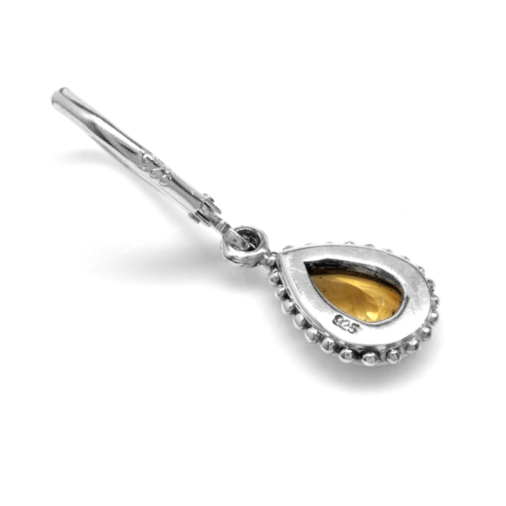 1.48ct. Natural Citrine 925 Sterling Silver Teardrop Dangle Leverback Earrings - Silvershake-store