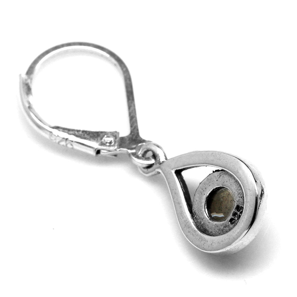 Silvershake Labradorite 925 Sterling Silver Paisley Shape Leverback Drop Earrings - Silvershake-store