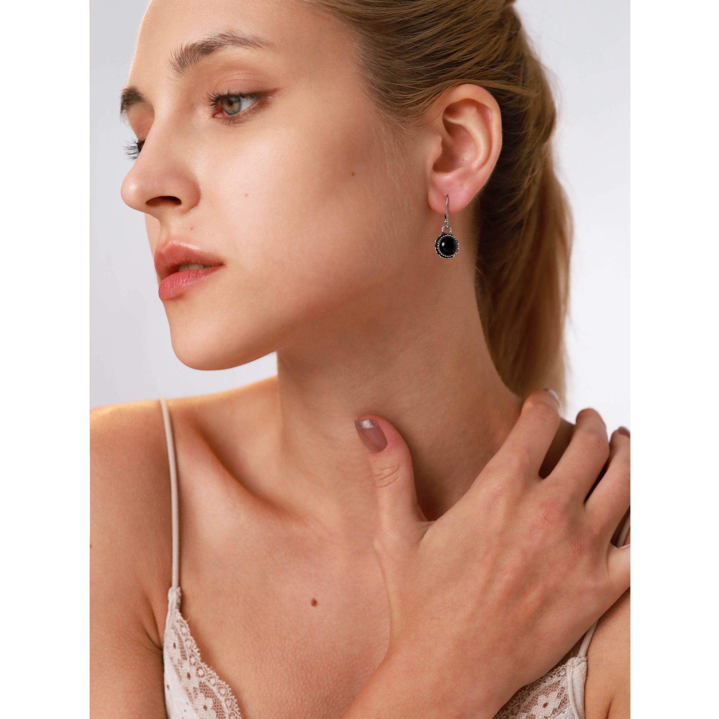 Natural Moonstone 925 Sterling Silver Filigree Leverback Dangle Earrings - Silvershake-store
