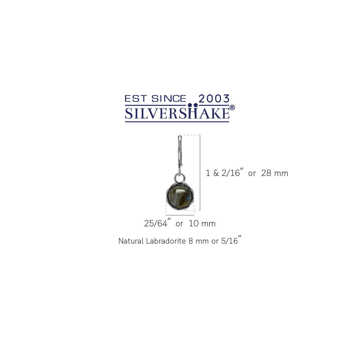 Natural Labradorite 925 Sterling Silver Filigree Leverback Dangle Earrings - Silvershake-store