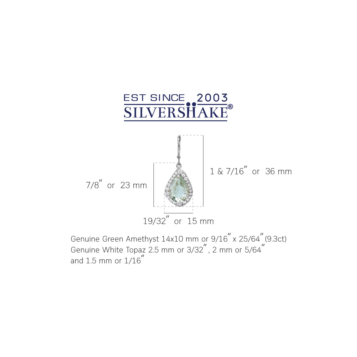 Silvershake Huge 9.3ct. Genuine Green Amethyst and White Topaz Gold Plated 925 Sterling Silver Leverback Earrings - Silvershake-store
