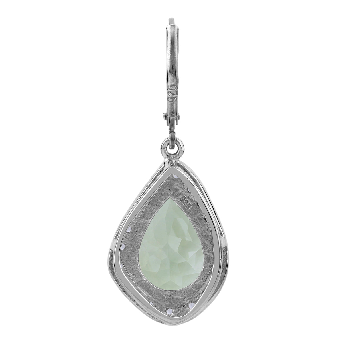 Silvershake Huge 9.3ct. Genuine Green Amethyst and White Topaz Gold Plated 925 Sterling Silver Leverback Earrings - Silvershake-store
