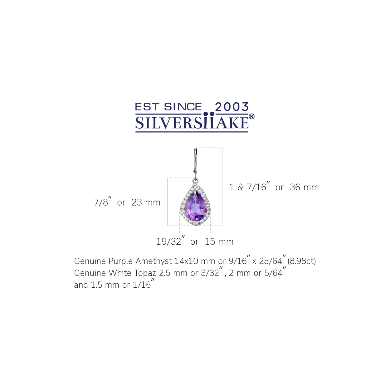 Silvershake Huge 8.98ct. Natural Amethyst and White Topaz Gold Plated 925 Sterling Silver Leverback Earrings - Silvershake-store