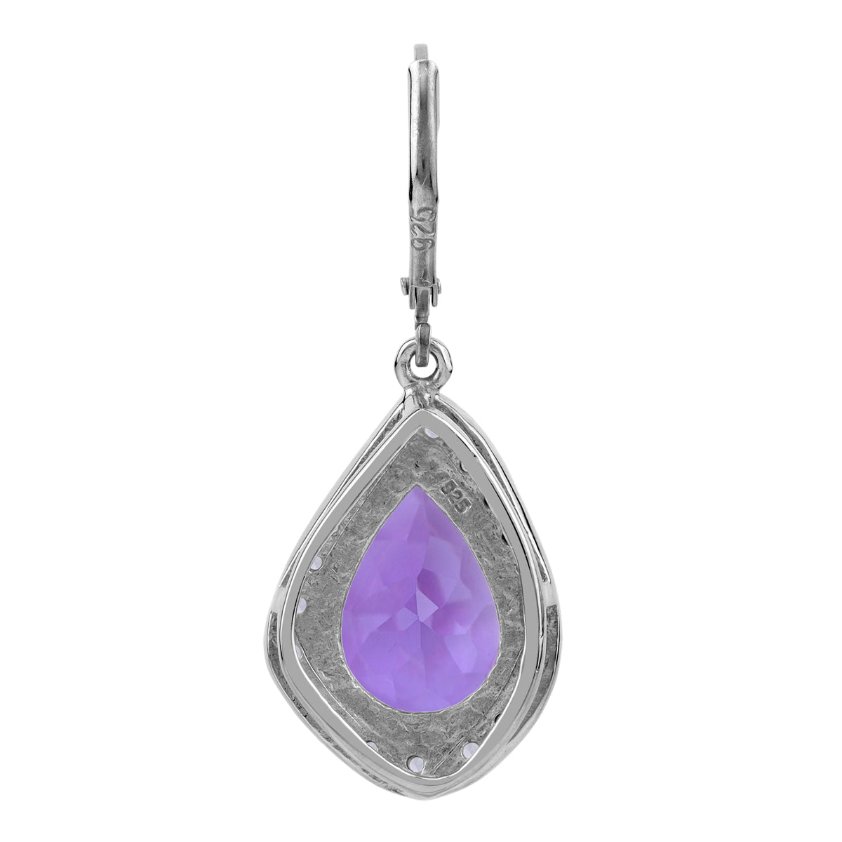 Silvershake Huge 8.98ct. Natural Amethyst and White Topaz Gold Plated 925 Sterling Silver Leverback Earrings - Silvershake-store