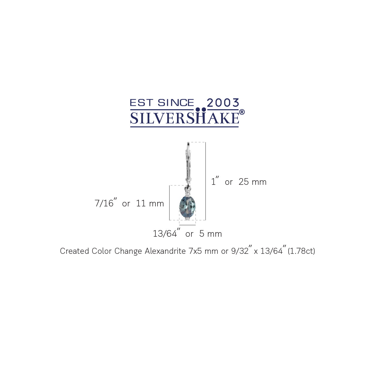 7x5mm Petite Created Color Change Alexandrite 925 Sterling Silver Leverback Dangle Earrings - Silvershake-store