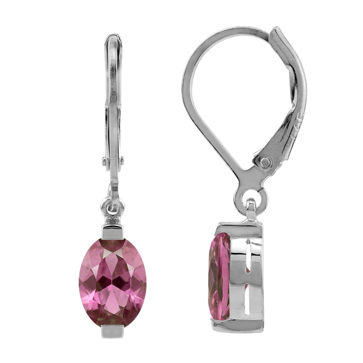 7x5mm Petite Created Color Change Alexandrite 925 Sterling Silver Leverback Dangle Earrings - Silvershake-store