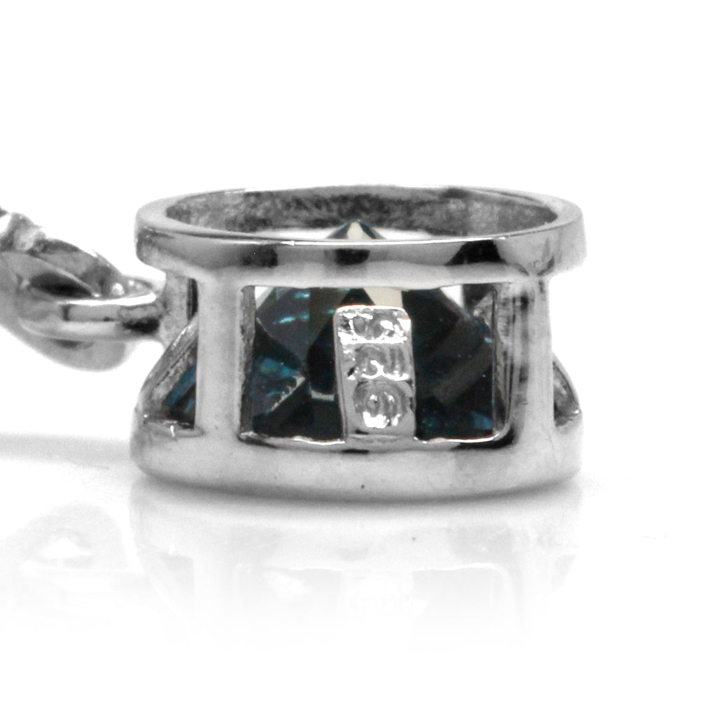 2.04ct. 6mm Genuine London Blue Topaz 925 Sterling Silver Bezel Set Leverback Dangle Earrings - Silvershake-store
