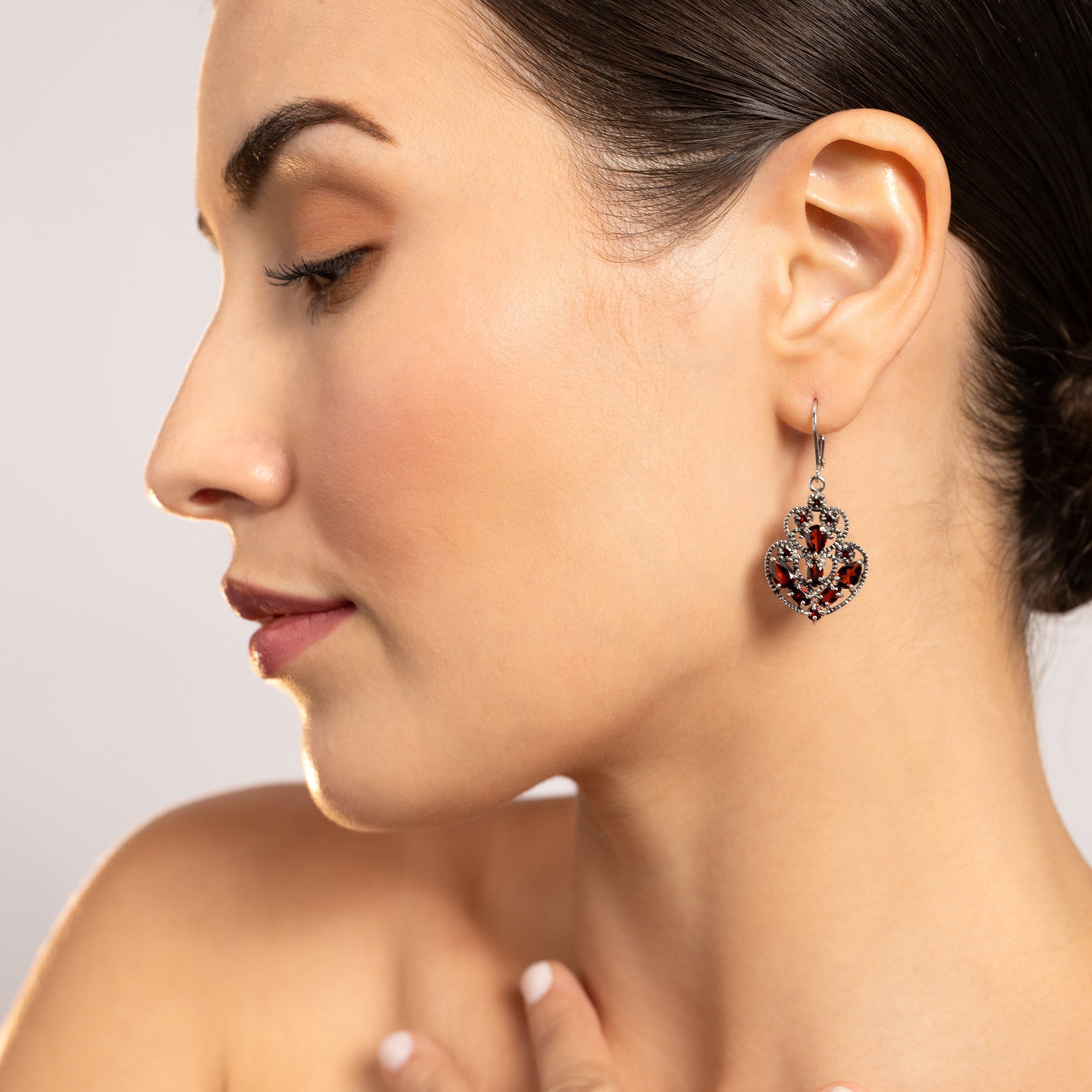 Silvershake 5.6ct. Genuine London Blue Topaz 925 Sterling Silver Filigree Victorian Style Leverback Earrings - Silvershake-store