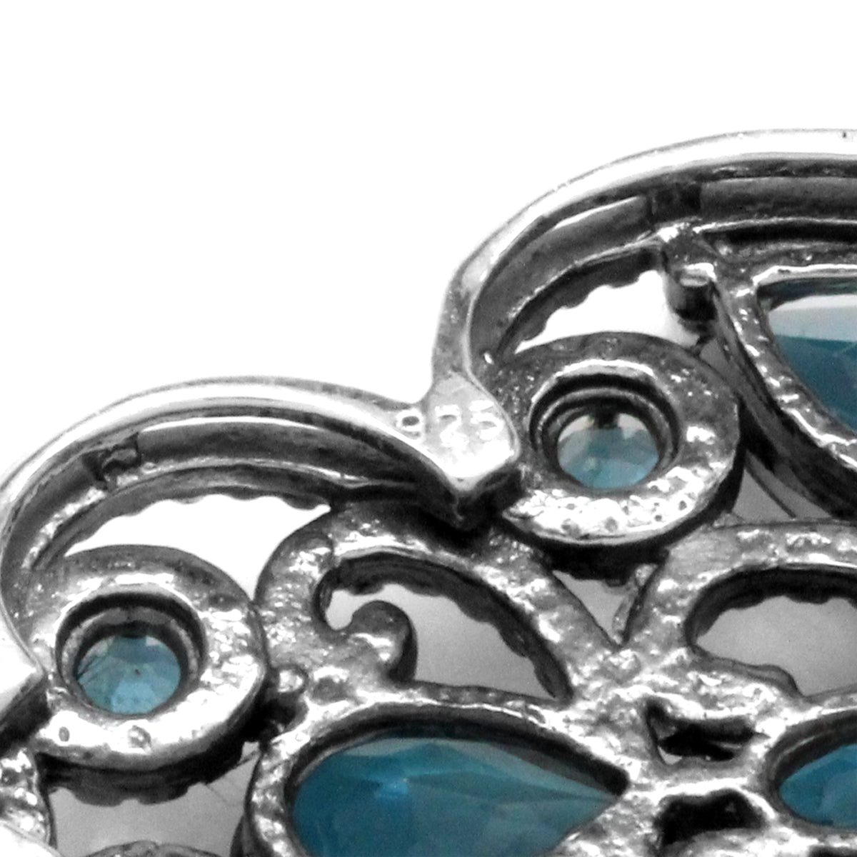 Silvershake 5.6ct. Genuine London Blue Topaz 925 Sterling Silver Filigree Victorian Style Leverback Earrings - Silvershake-store