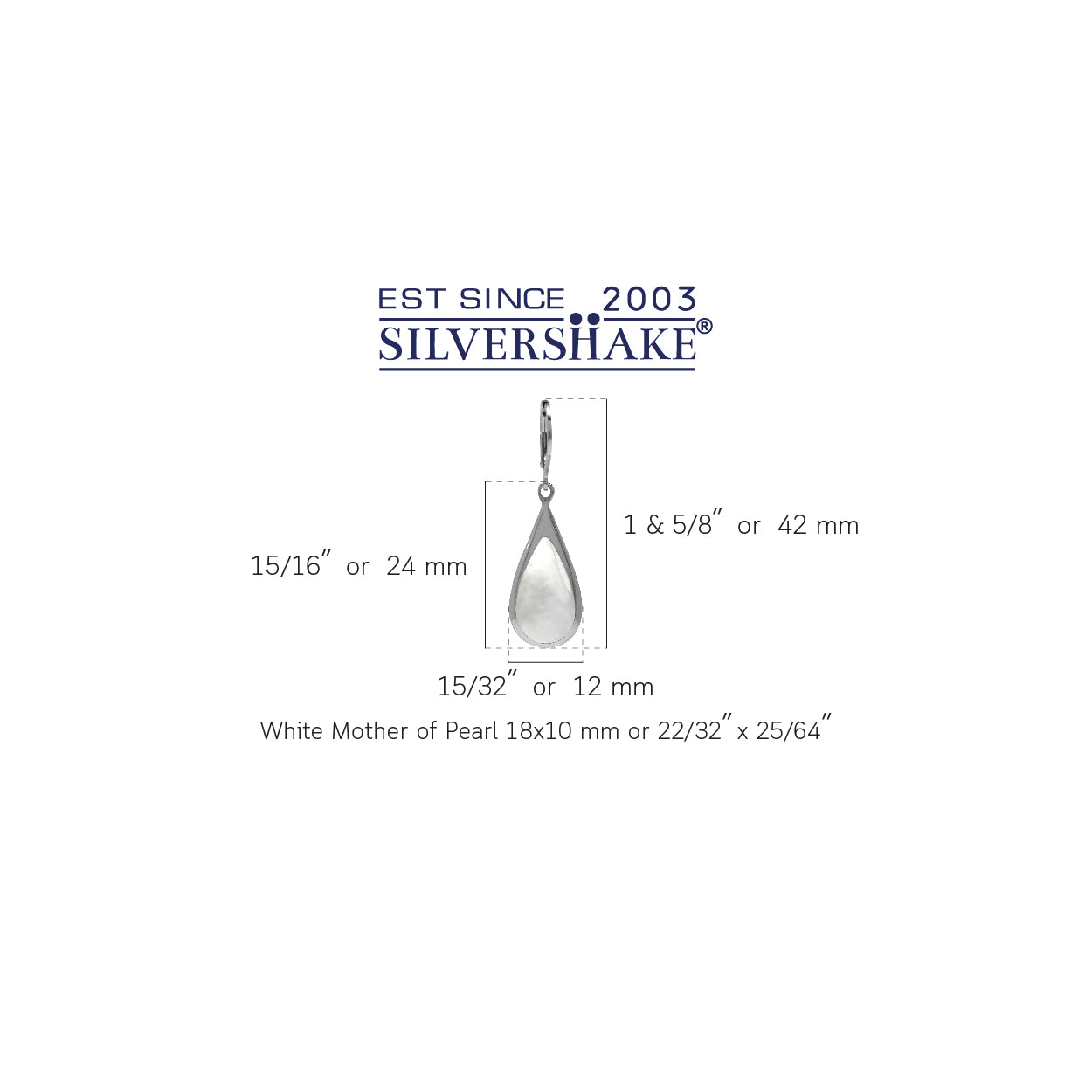 Mother of Pearl Inlay White Gold Plated 925 Sterling Silver Drop Dangle Leverback Earrings - Silvershake-store