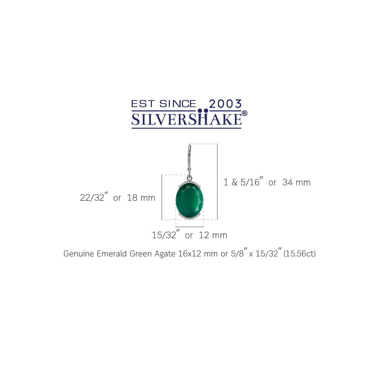 Silvershake 15.56ct. Natural Oval Shape Emerald Green Agate Gold Plated 925 Sterling Silver Leverback Earrings - Silvershake-store