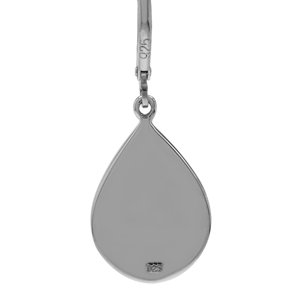 Silvershake Blue and White Enamel 925 Sterling Silver Evil Eye Drop Shape Leverback Dangle Earrings - Silvershake-store