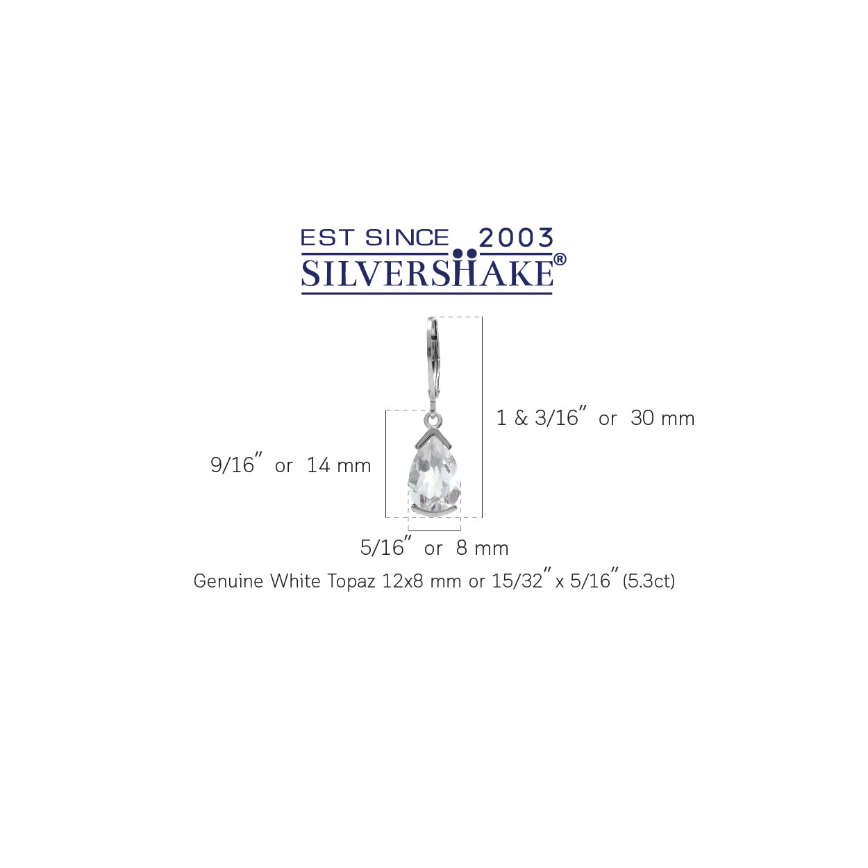 5.3ct. Genuine White Topaz Gold Plated 925 Sterling Silver Drop Dangle Leverback Earrings - Silvershake-store