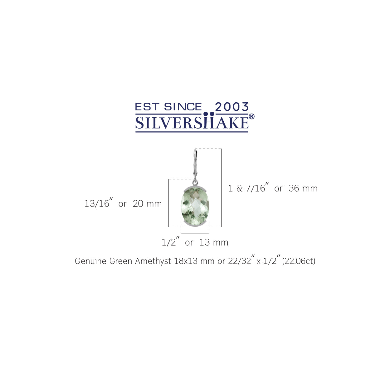 Silvershake 22.06ct. Genuine Oval Shape Green Amethyst White Gold Plated 925 Sterling Silver Leverback Earrings - Silvershake-store