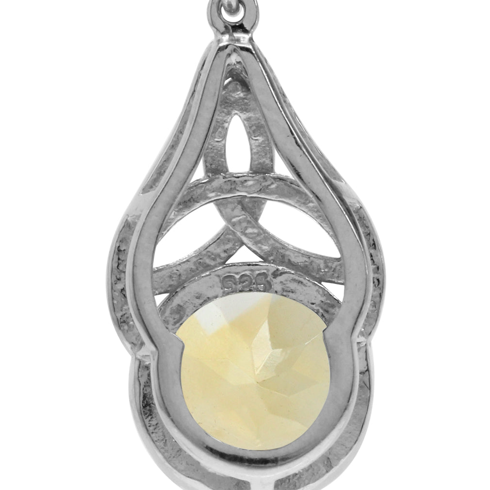 Silvershake 3.44ct. Natural Citrine 925 Sterling Silver Triquetra Celtic Knot Leverback Dangle Earrings - Silvershake-store
