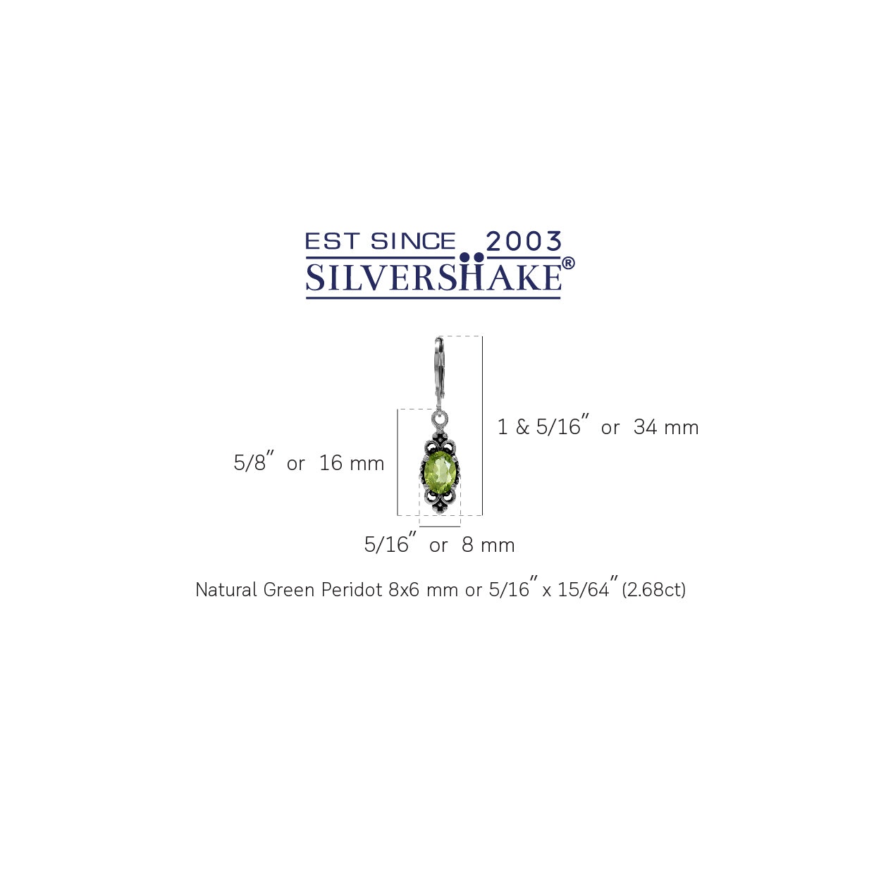 2.68ct. Natural Peridot 925 Sterling Silver Balinese Style Leverback Dangle Earrings - Silvershake-store