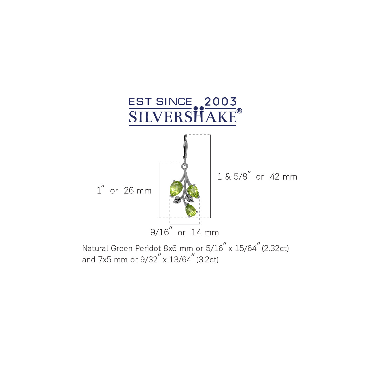 5.52 CTW Natural Pear Shape Green Peridot 925 Sterling Silver Leaf Vintage Inspired Leverback Dangle Earrings August Gemstone Birthstone Jewelry for Women - Silvershake-store
