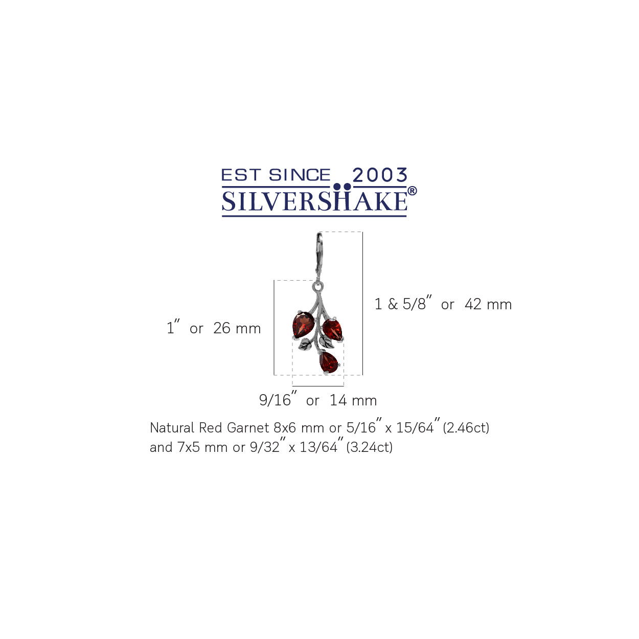 5.7 CTW Natural Pear Shape Red Garnet 925 Sterling Silver Leaf Vintage Inspired Leverback Dangle Earrings January Gemstone Birthstone Jewelry for Women - Silvershake-store