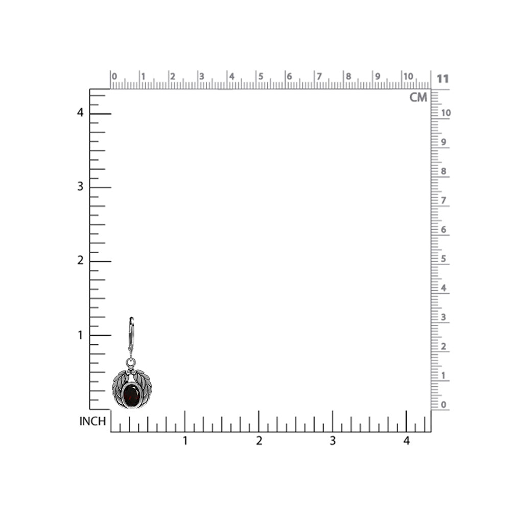 2.9ct. Natural Garnet 925 Sterling Silver Leaf Leverback Dangle Earrings - Silvershake-store