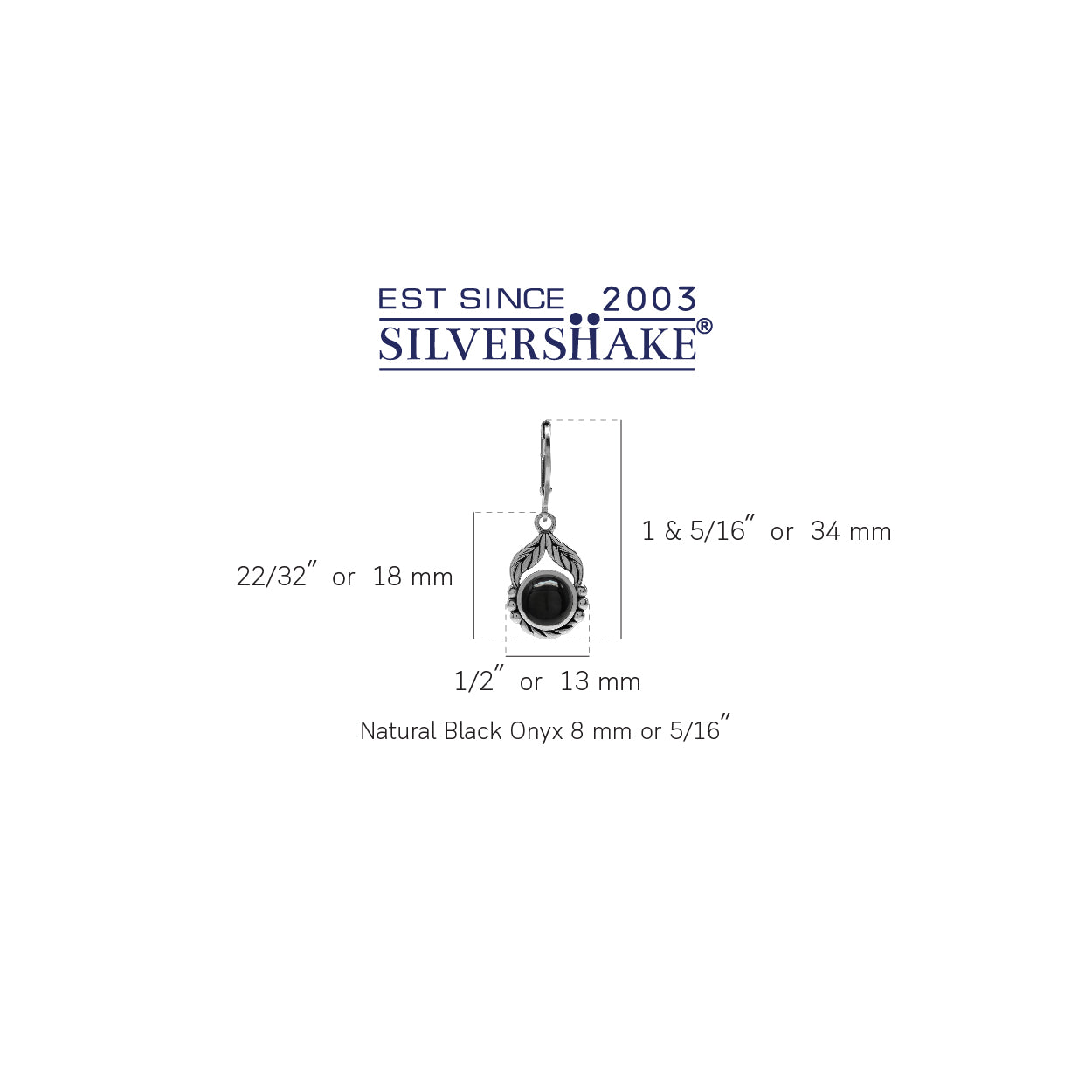 Created Black Onyx 925 Sterling Silver Leaf and Rope Leverback Dangle Earrings - Silvershake-store