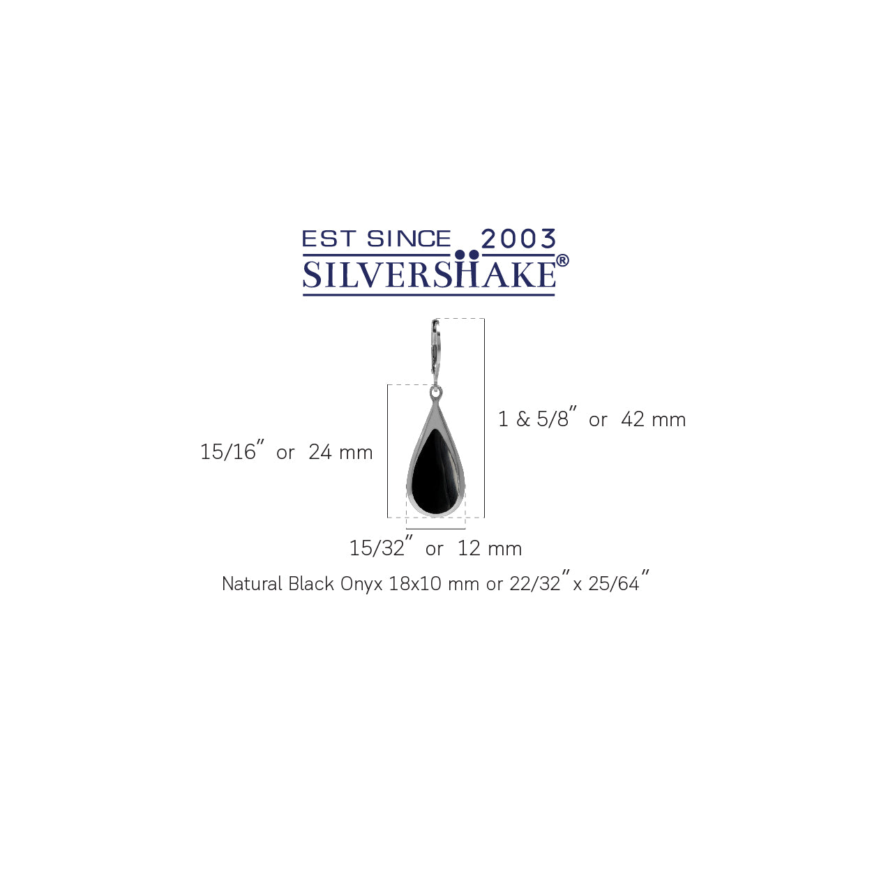 Created Black Onyx Inlay White Gold Plated 925 Sterling Silver Drop Dangle Leverback Earrings - Silvershake-store