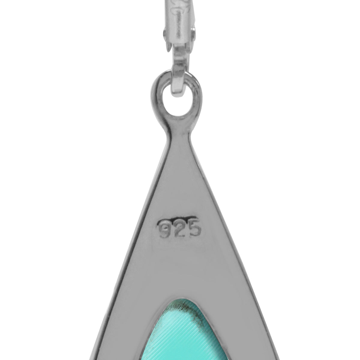 Created Green Turquoise Inlay White Gold Plated 925 Sterling Silver Drop Dangle Leverback Earrings - Silvershake-store