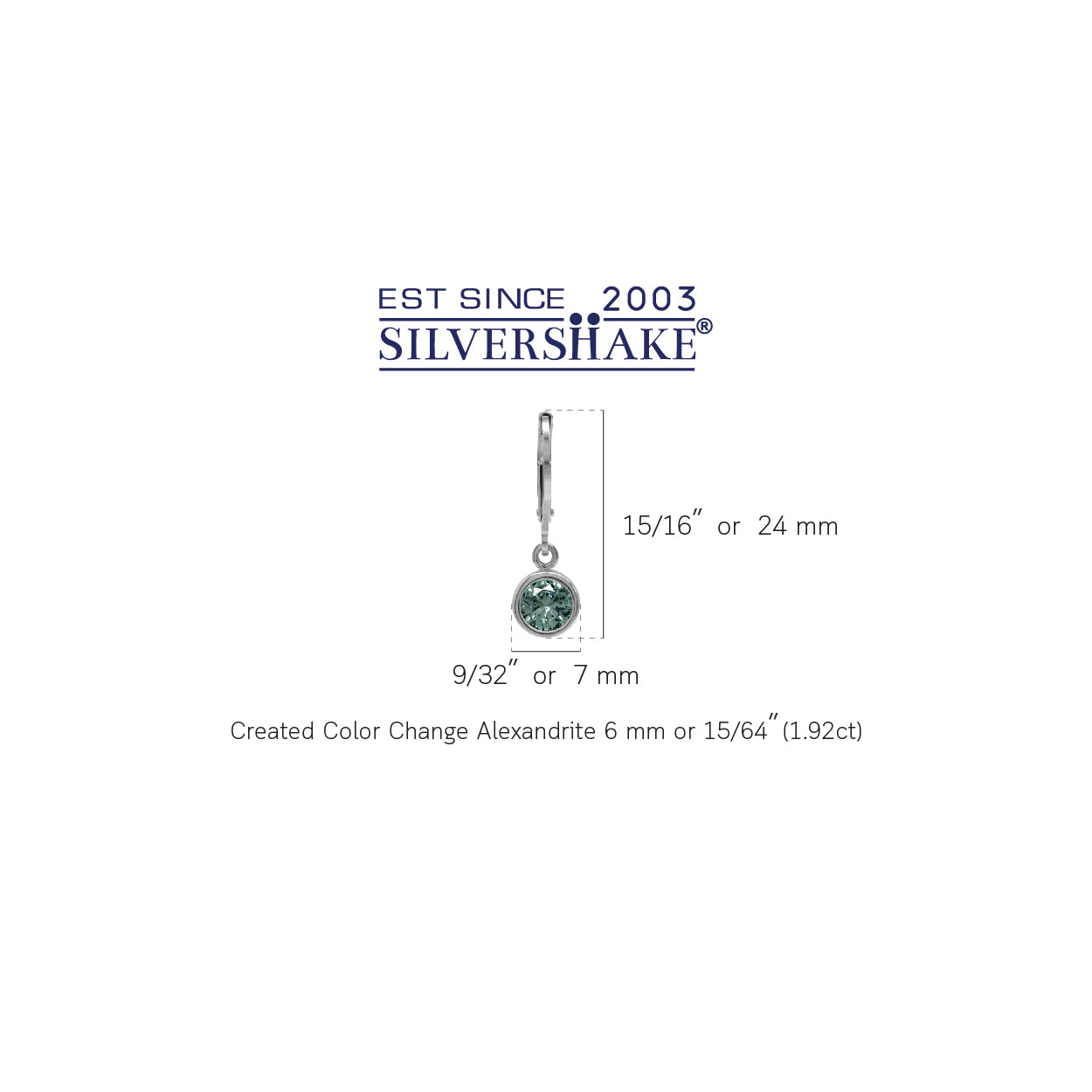 6MM Round Simulated Color Change Alexandrite 925 Sterling Silver Bezel Set Leverback Dangle Earrings - Silvershake-store