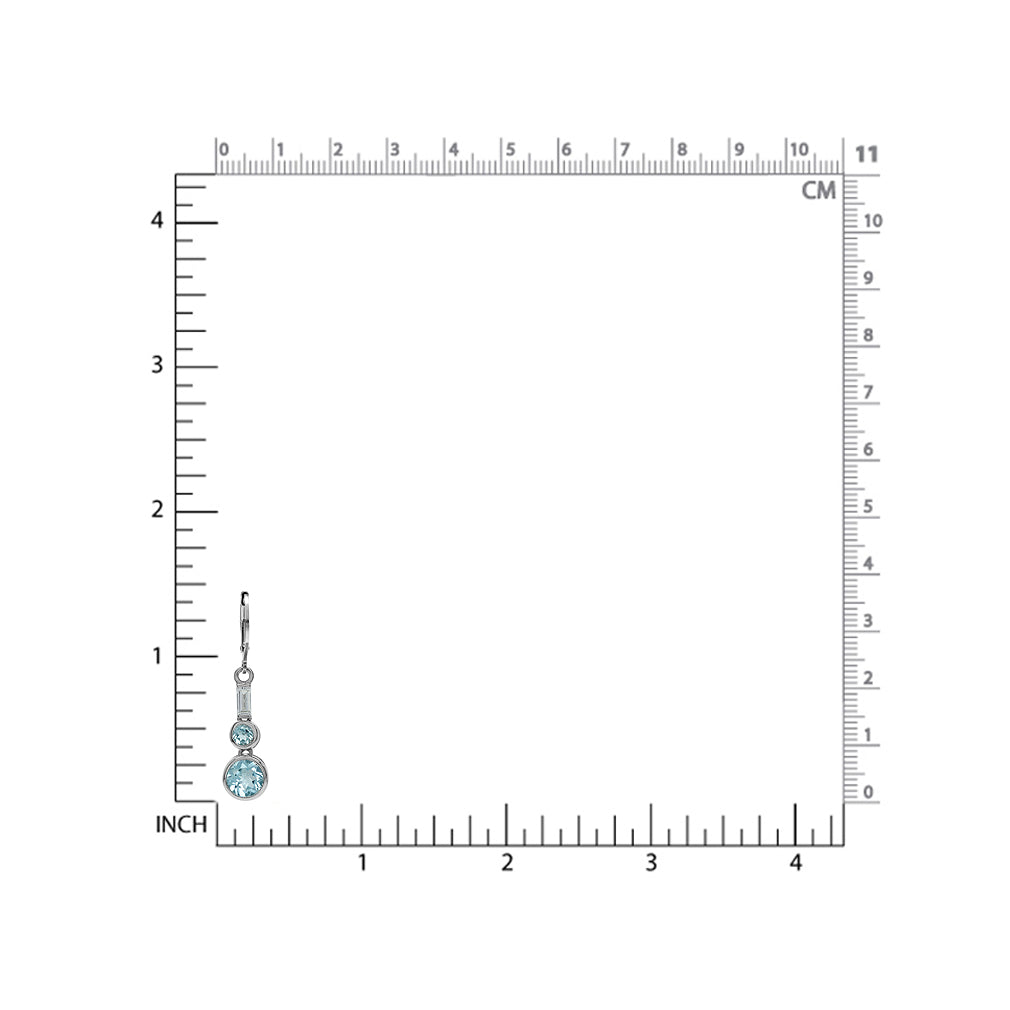 3.76ct. Genuine Blue Topaz White Gold Plated 925 Sterling Silver Leverback Dangle Earrings - Silvershake-store