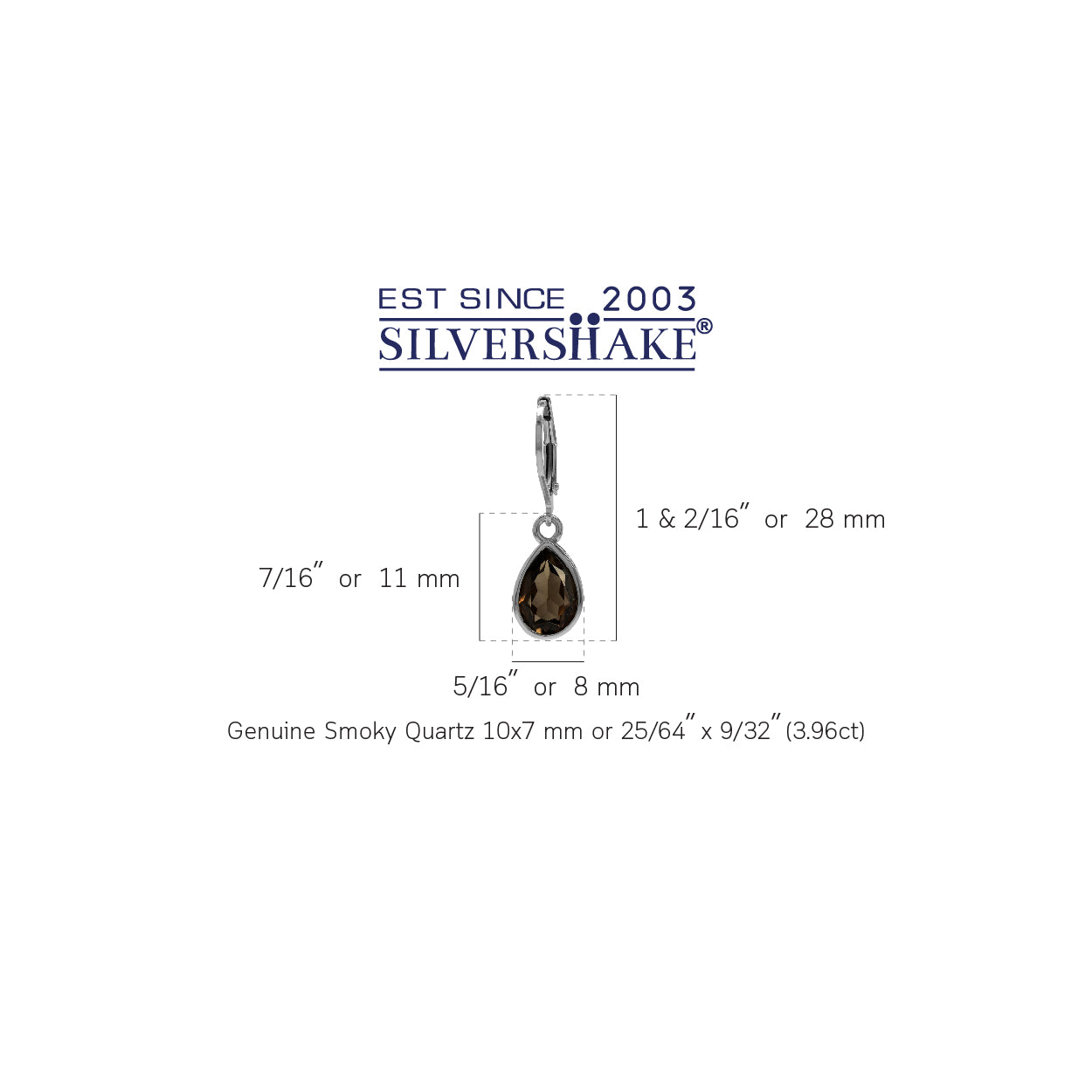 3.96ct. Natural Smoky Quartz 925 Sterling Silver Heart Victorian Style Drop Dangle Leverback Earrings - Silvershake-store