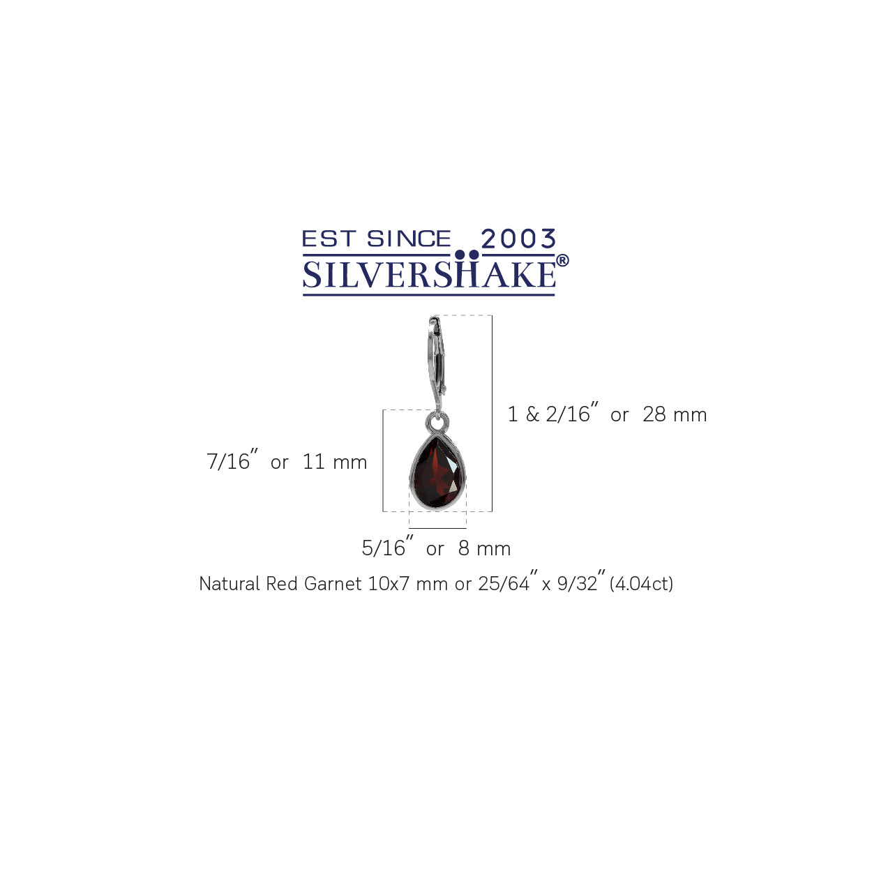 4.04ct. Natural Garnet 925 Sterling Silver Heart Victorian Style Drop Dangle Leverback Earrings - Silvershake-store