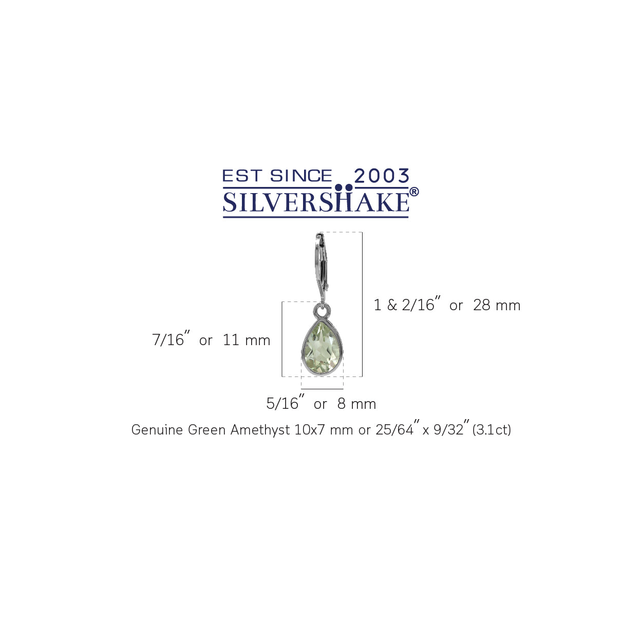 3.1ct. Green Amethyst 925 Sterling Silver Heart Victorian Style Drop Dangle Leverback Earrings - Silvershake-store