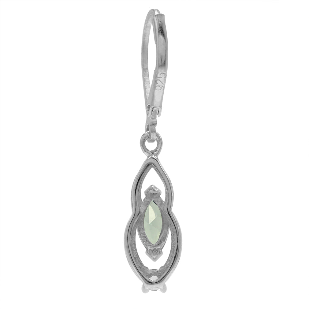 Marquise Shape Simulated Color Change Alexandrite and White Cubic Zirconia 925 Sterling Silver Leverback Earrings - Silvershake-store