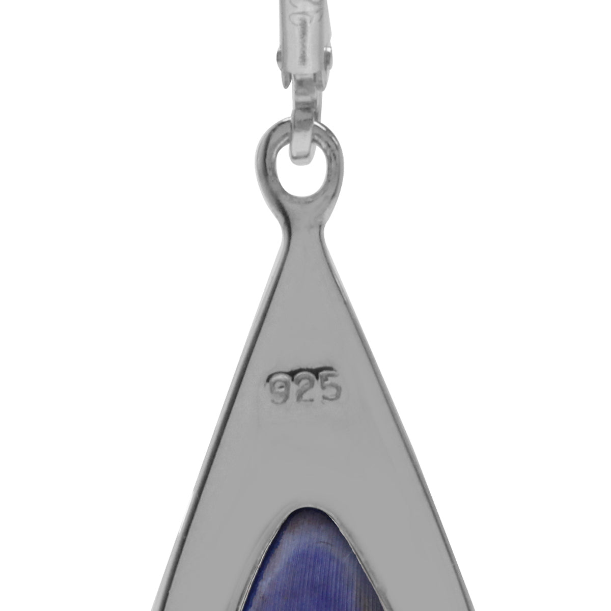 Created Blue Lapis Inlay White Gold Plated 925 Sterling Silver Drop Dangle Leverback Earrings - Silvershake-store
