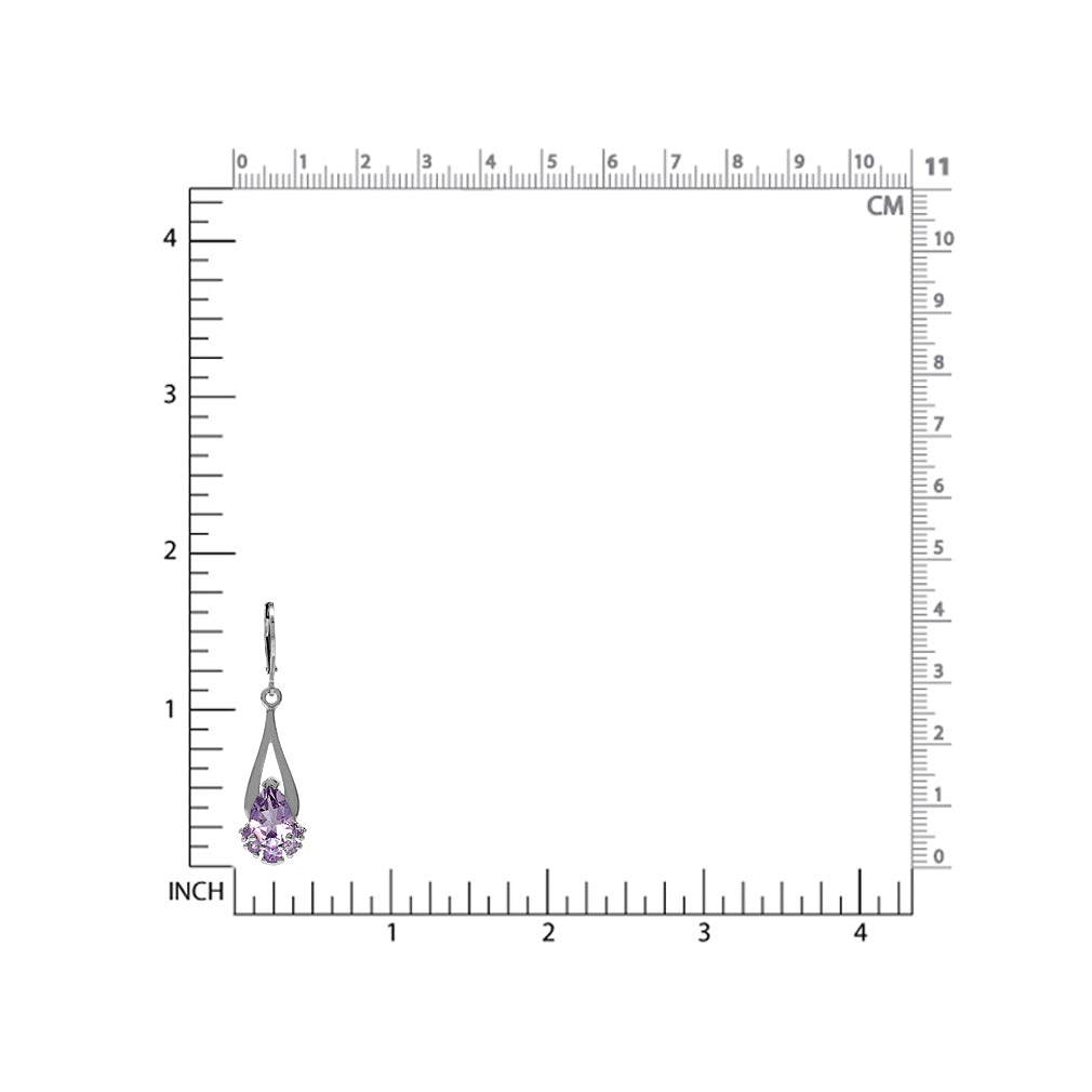 3.74ct. Natural Pear Shape Amethyst White Gold Plated 925 Sterling Silver Drop Dangle Leverback Earrings - Silvershake-store